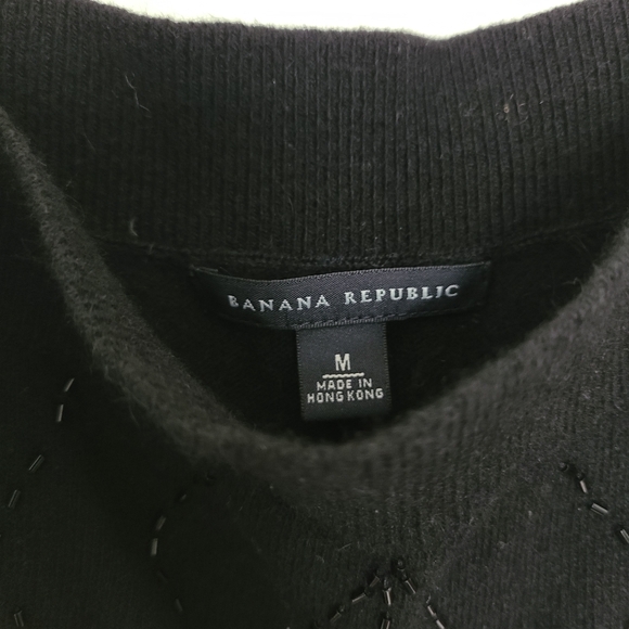 Banana Republic Mohair Black Sequined Top Christmas Party Ready - Picture 1 of 4